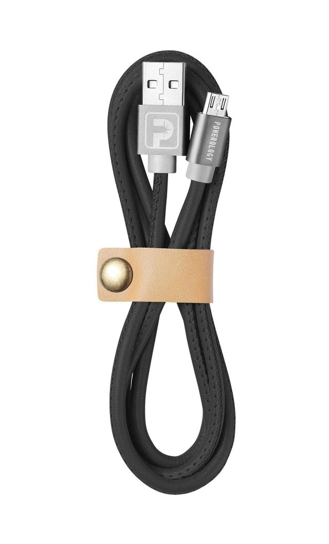 powerology 1m leather micro usb cable black - SW1hZ2U6ODMwOQ==
