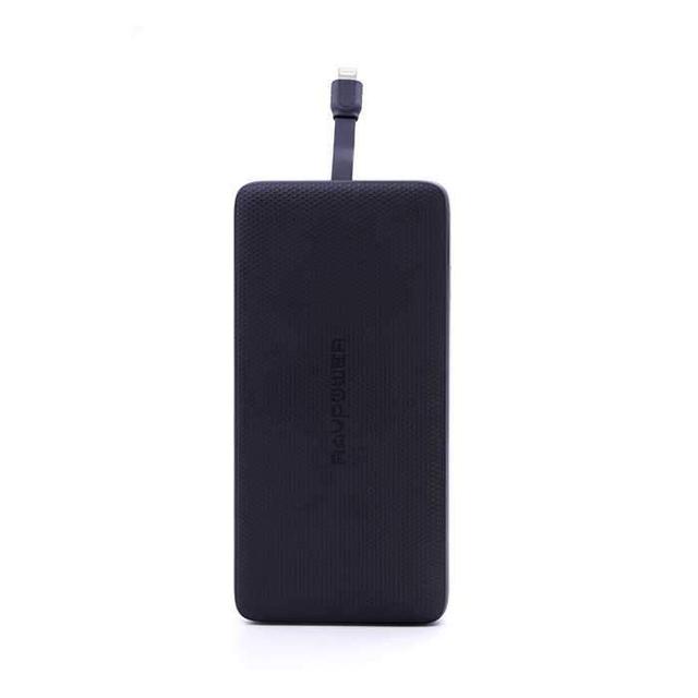 ravpower blade series portable power bank 10000mah with built in lightning cable black - SW1hZ2U6MTg4NDY=