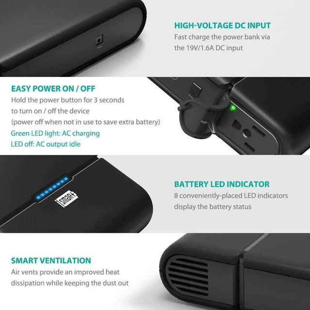 ravpower 27000mah universal power bank with built in ac outlet black - SW1hZ2U6MTg2NDY=