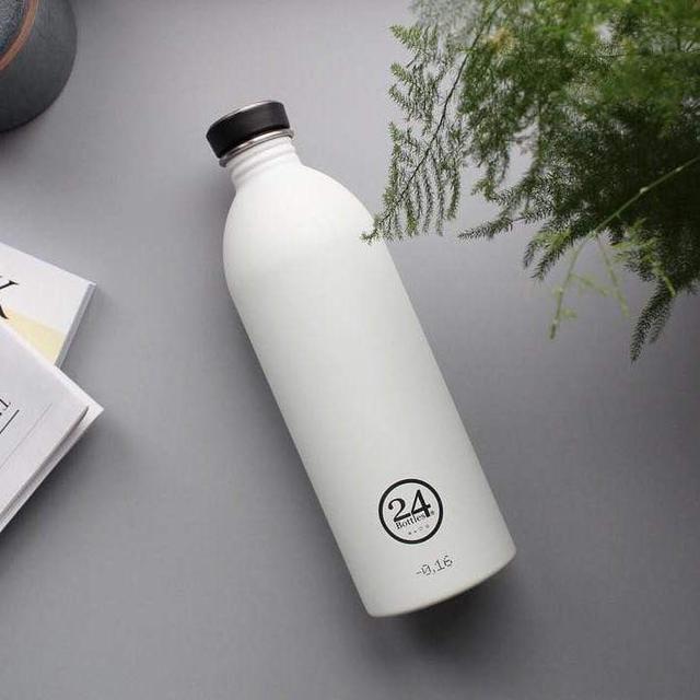 24bottles urban bottle 1 l lightest insulated stainless steel water bottle eco friendly reusable bpa free hot cold modern portable leak proof for travel office home gym ice white - SW1hZ2U6Njg3NTI=