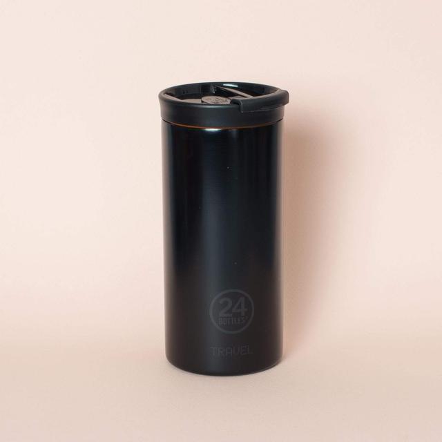 24bottles travel tumbler 600ml double walled insulated stainless steel eco friendly reusable bpa free hot cold modern portable leak proof for travel office home gym tuxedo black - SW1hZ2U6Njg4MzY=