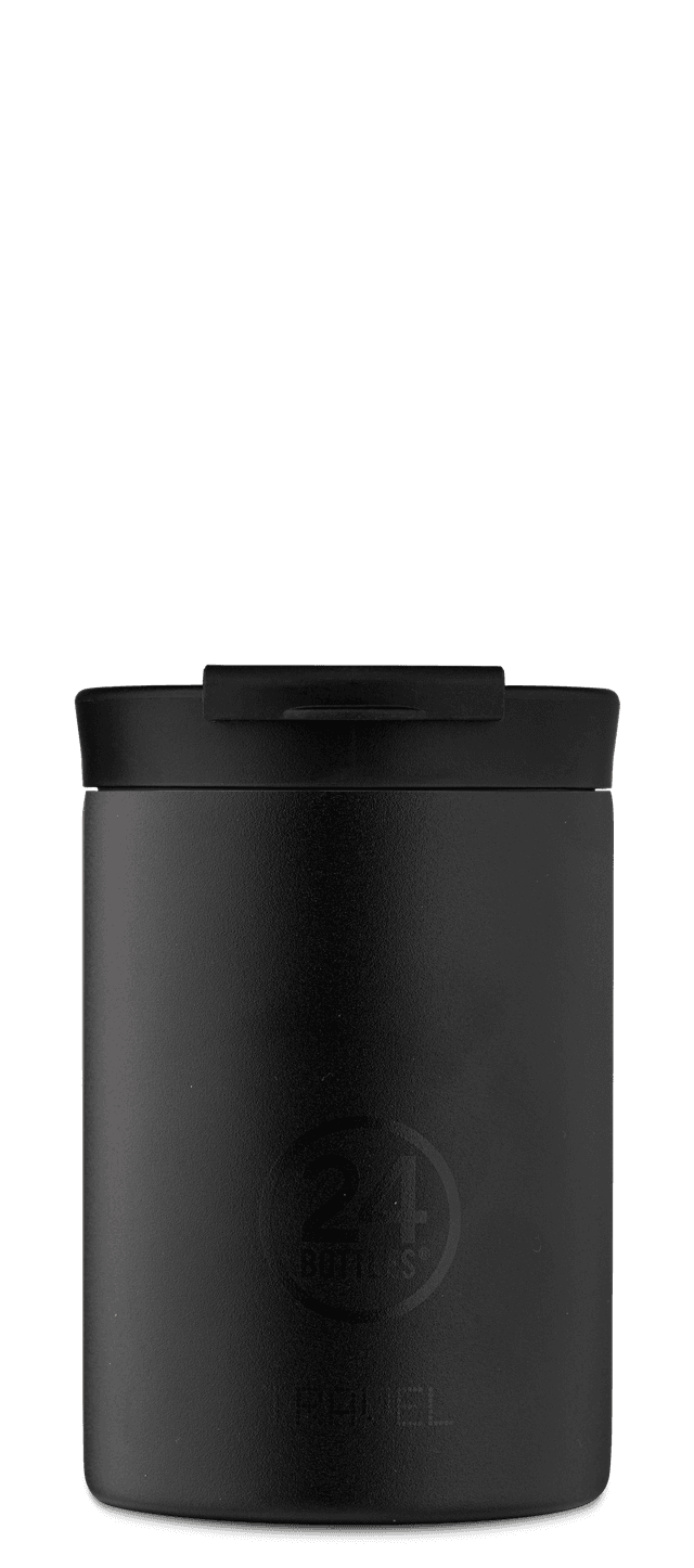 24bottles travel tumbler 350ml double walled insulated stainless steel eco friendly reusable bpa free hot cold modern portable leak proof for travel office home gym tuxedo black - SW1hZ2U6Njg4NDY=
