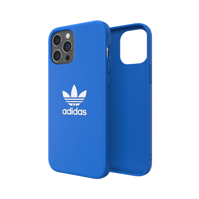 adidas originals apple iphone 12 pro max basic moulded case back cover w trefoil design scratch drop protection w tpu bumper wireless charging compatible blue white - SW1hZ2U6NzE2OTM=