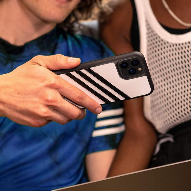 adidas samba apple iphone 12 12 pro folio case booklet cover w 3 stripes trefoil design scratch drop protection 1x card holder wireless charging compatible white black - SW1hZ2U6NzE3MjY=