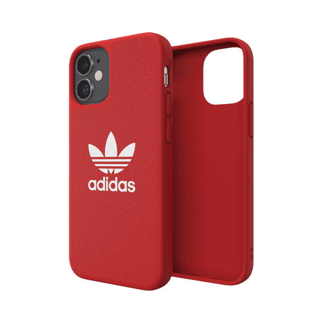 adidas originals apple iphone 12 mini canvas case back cover w trefoil design scratch drop protection w tpu bumper wireless charging compatible scarlet - SW1hZ2U6NzE4MjE=