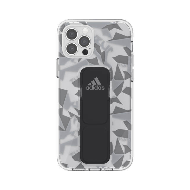 adidas sport apple iphone 12 12 pro clear grip case back cover w grip or stand scratch drop protection w tpu bumper wireless charging compatible grey black - SW1hZ2U6NzE4NjE=