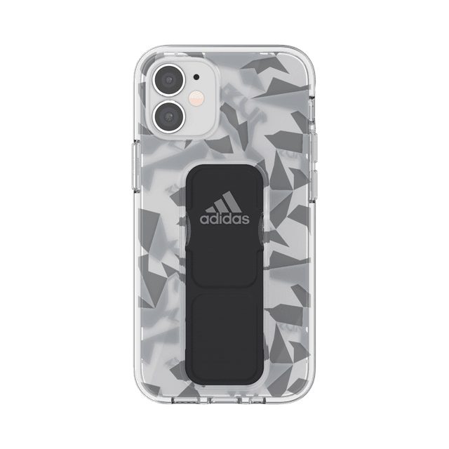 adidas sport apple iphone 12 mini clear grip case back cover w grip or stand scratch drop protection w tpu bumper wireless charging compatible grey black - SW1hZ2U6NzE4NzM=