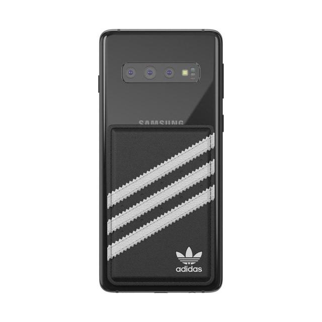 adidas originals phone pocket universal wallet card holder for iphone samsung huawei other smartphones hold 1x card wireless charging compatible black and white - SW1hZ2U6NzE4OTI=