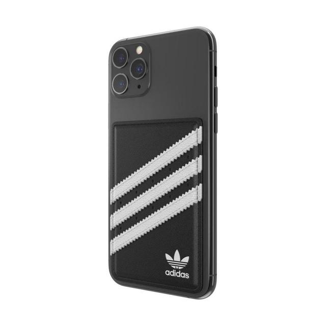 adidas originals phone pocket universal wallet card holder for iphone samsung huawei other smartphones hold 1x card wireless charging compatible black and white - SW1hZ2U6NzE4OTM=