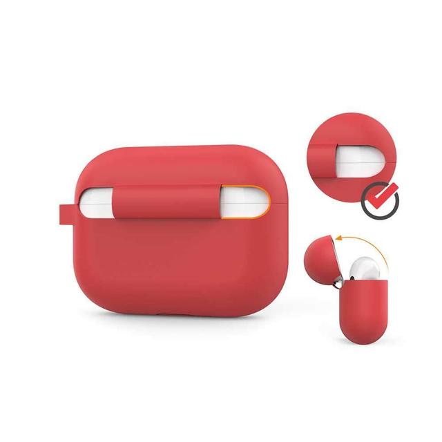 ahastyle full cover silicone keychain case for airpods pro red - SW1hZ2U6NDExNDU=