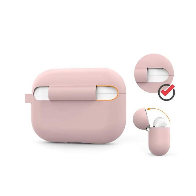 ahastyle full cover silicone keychain case for airpods pro pink - SW1hZ2U6NDExNDA=