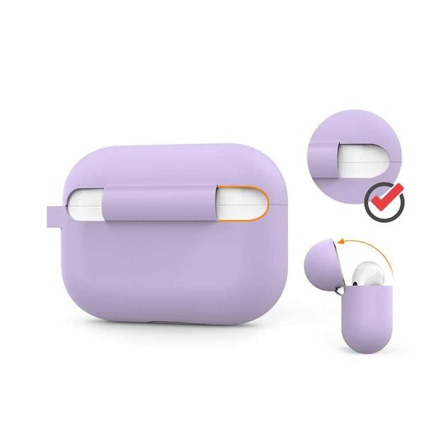 ahastyle full cover silicone keychain case for airpods pro lavender - SW1hZ2U6NDExMjU=
