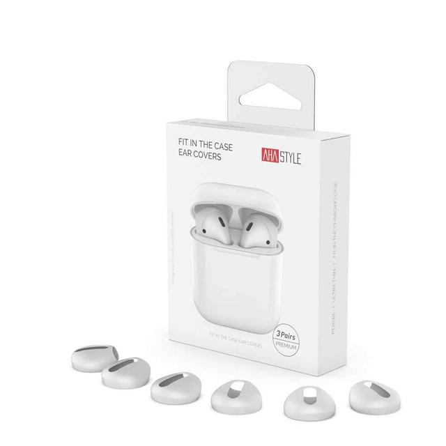 ahastyle fit in the case ear covers for airpods 3 pairs white - SW1hZ2U6MzkwNDA=