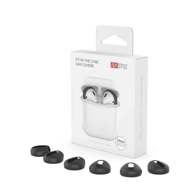 ahastyle fit in the case ear covers for airpods 3 pairs black - SW1hZ2U6MzkwMzU=