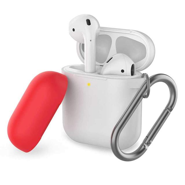 ahastyle keychain version two toned silicone case for airpods white red - SW1hZ2U6MzkwMDQ=