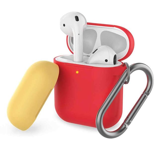 ahastyle keychain version two toned silicone case for airpods red yellow - SW1hZ2U6MzkwMDA=