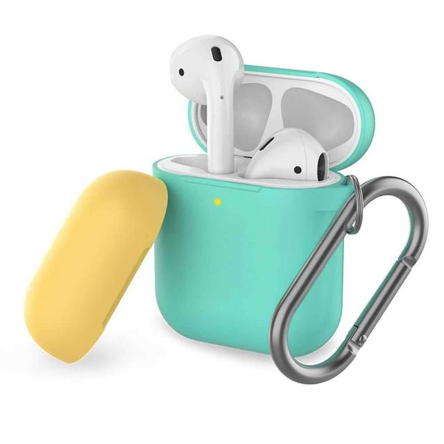 ahastyle keychain version two toned silicone case for airpods mint green yellow - SW1hZ2U6Mzg5OTQ=