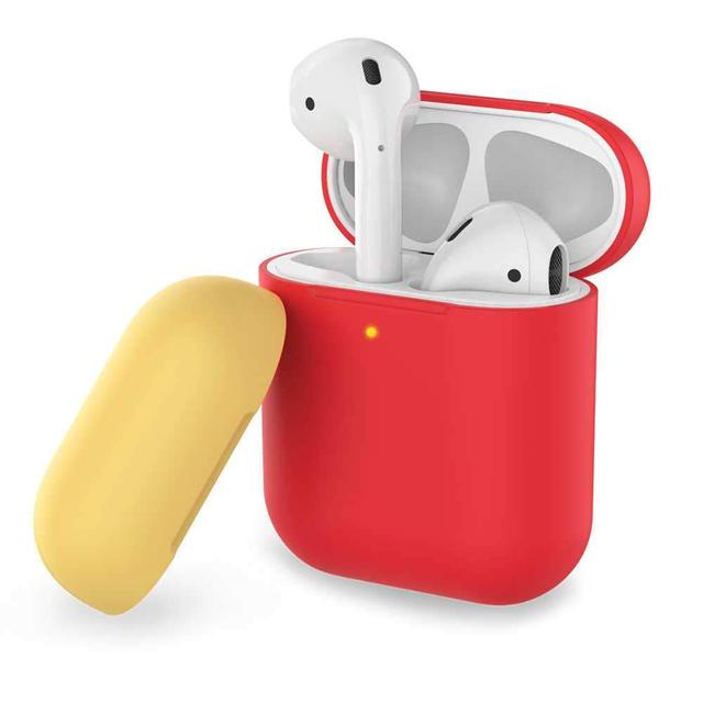 ahastyle two toned silicone case for airpods red yellow - SW1hZ2U6Mzg5NzY=