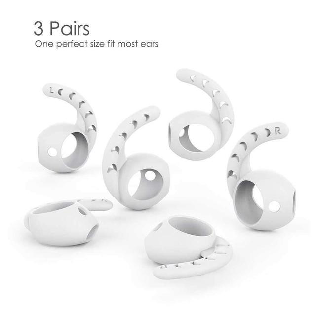 ahastyle premium silicone earhooks cover for airpods 3 pairs white - SW1hZ2U6Mzg5NjU=