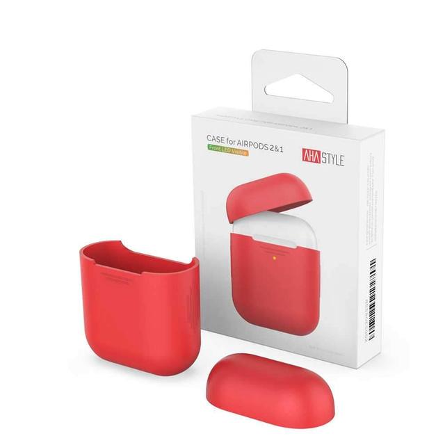 ahastyle premium silicone case for airpods red - SW1hZ2U6Mzg5MDM=