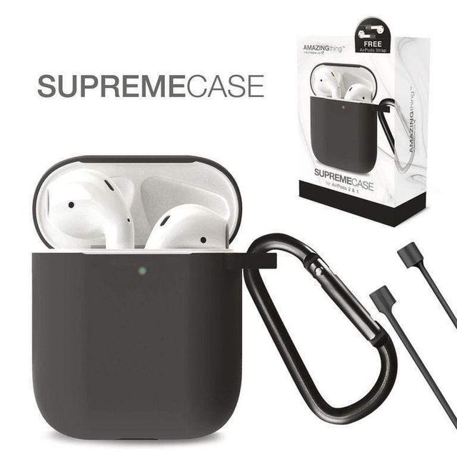 AMAZINGTHING at supremecase flow for airpods 2 1 with carabiner black - SW1hZ2U6NTU0NTI=