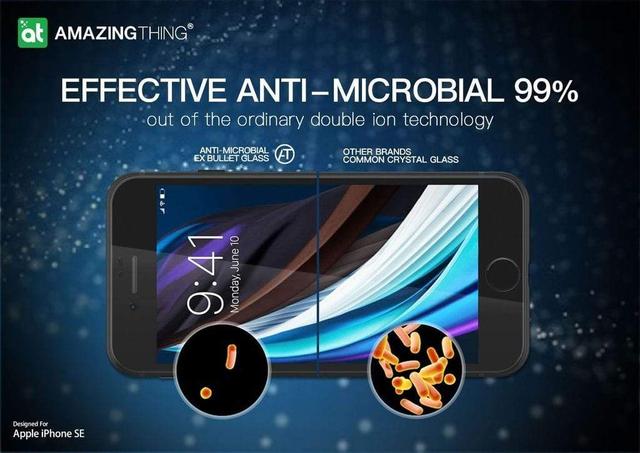 AMAZINGTHING at iphone se 2 75d f cov anti bacterial dust filter glass w inst - SW1hZ2U6NTUwODA=