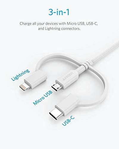 كابل ANKER POWERLINE II USB-A TO 3 IN 1 CHARGING CABLE - أبيض - SW1hZ2U6NjkxODA=