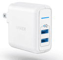 شاحن جداري ANKER POWERPORT 24W 2 USB PORT - أبيض - SW1hZ2U6NjkwNzE=