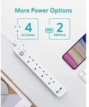 Anker Extension Lead with 2 USB Ports and 4 Wall Outlets, Power Strip with USB Charging and Surge Protection - SW1hZ2U6NzkyMjA=