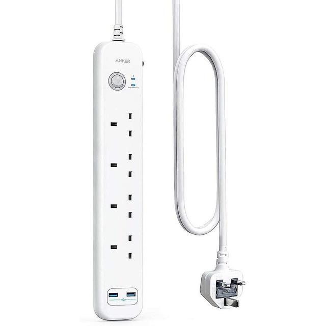 Anker Extension Lead with 2 USB Ports and 4 Wall Outlets, Power Strip with USB Charging and Surge Protection - SW1hZ2U6NzkyMTk=