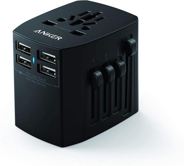 anker universal travel adapter with 4 usb black - SW1hZ2U6NjkxMjY=