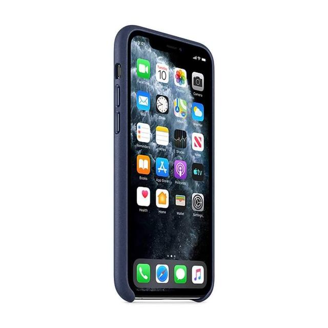 apple iphone 11 pro max leather case midnight blue - SW1hZ2U6NDEzMTI=