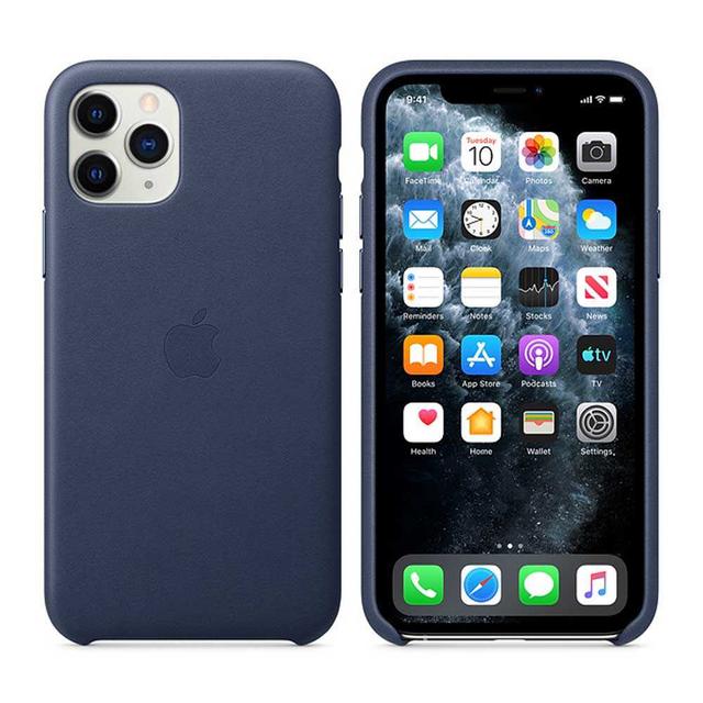 apple iphone 11 pro max leather case midnight blue - SW1hZ2U6NDEzMTM=