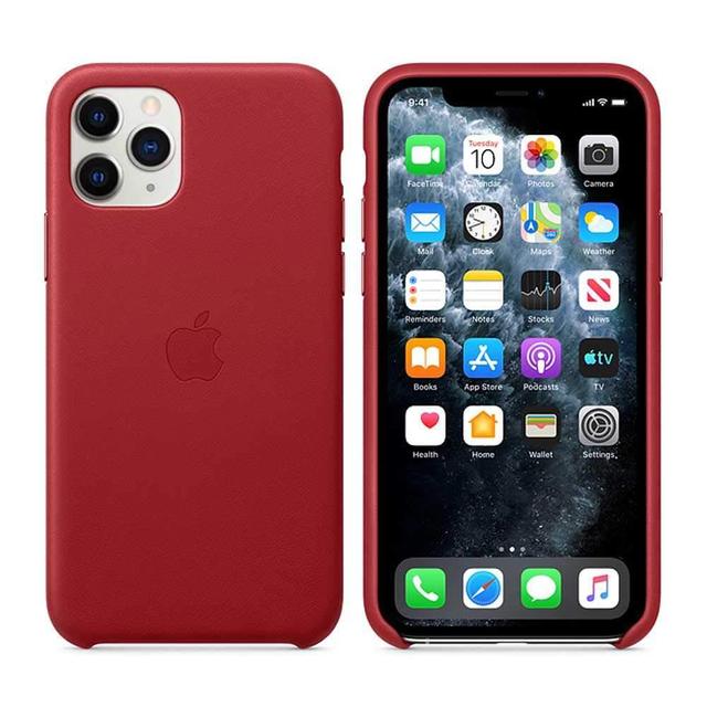 apple iphone 11 pro max leather case red - SW1hZ2U6NDEzMDk=