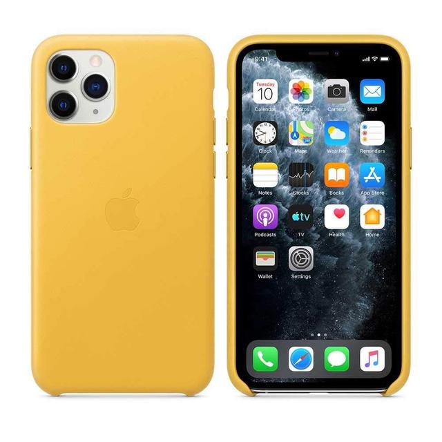 apple iphone 11 pro leather case meyer lemon - SW1hZ2U6NDYwMDE=