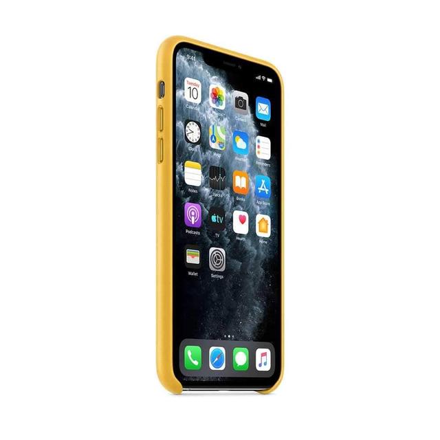 apple iphone 11 pro max leather case meyer lemon - SW1hZ2U6NDEyOTI=