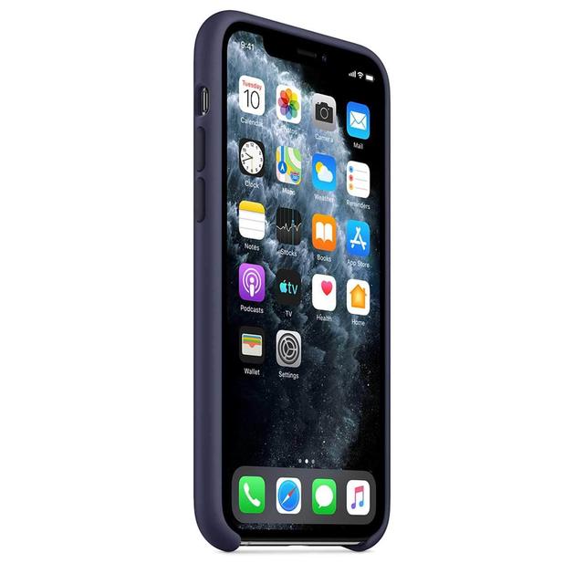 apple iphone 11 pro silicon case midnight blue - SW1hZ2U6NDEyMzA=