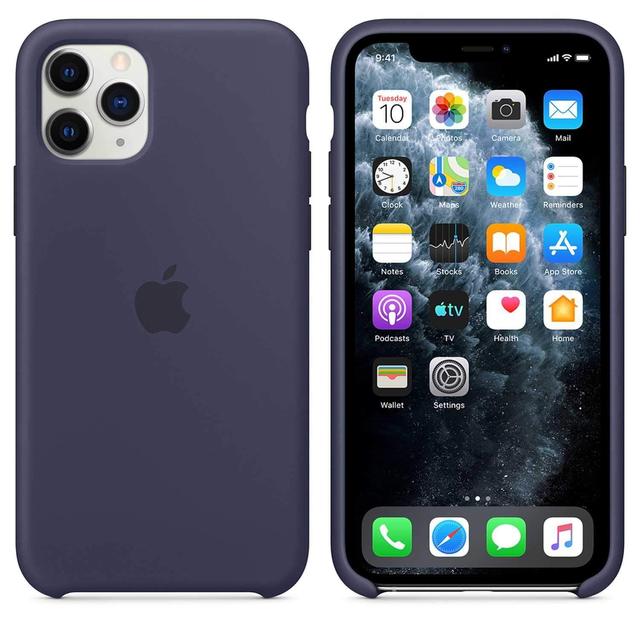 apple iphone 11 pro silicon case midnight blue - SW1hZ2U6NDEyMzE=