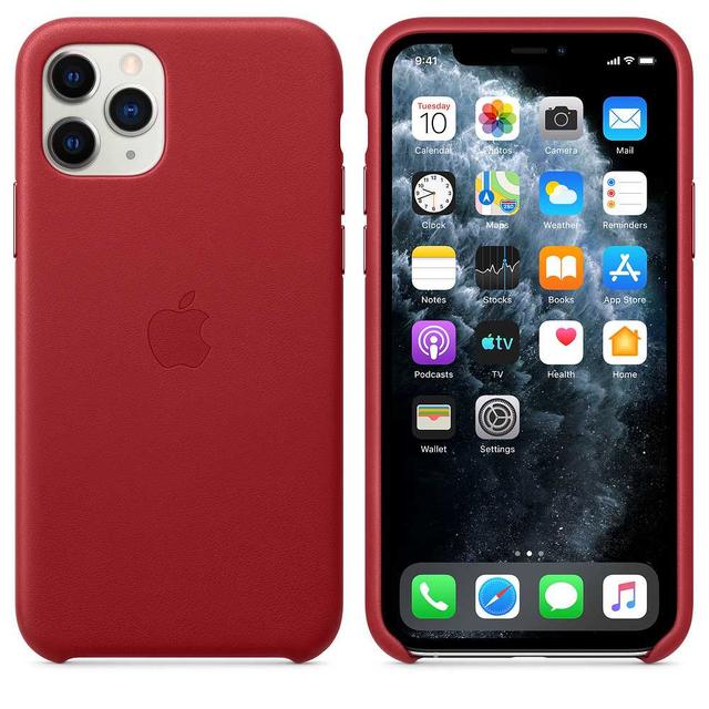 apple iphone 11 pro leather case red - SW1hZ2U6NDEyMTg=