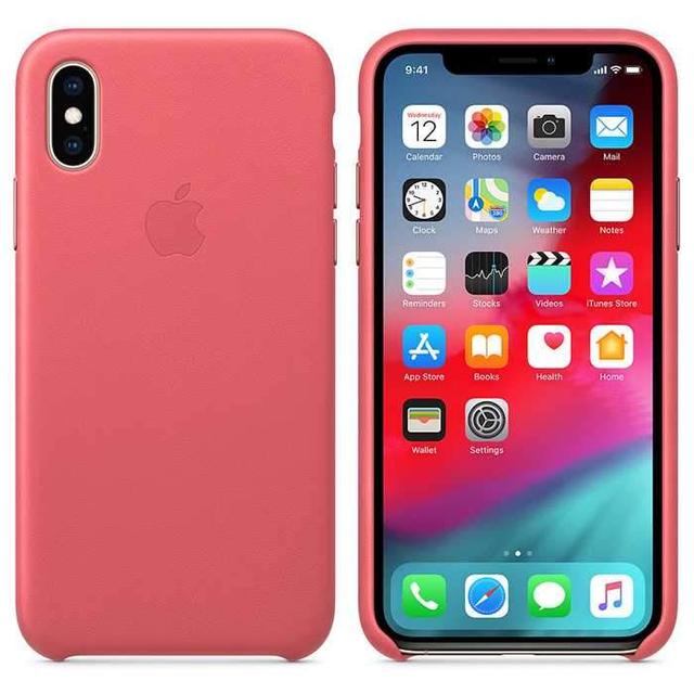 apple iphone xs leather case peony pink - SW1hZ2U6Mzg3NTc=
