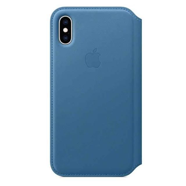 apple iphone xs leather folio cape cod blue - SW1hZ2U6Mzg3MTg=