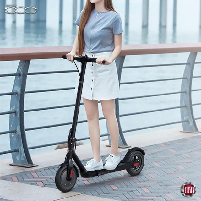AsiaScooter fiat f500 e scooter 10 folding electric scooter portable compact stylish trendy 250w motor power fast 25kph battery operated lights splash resistant pneumatic tires electronic brake black - SW1hZ2U6NTY4MzM=