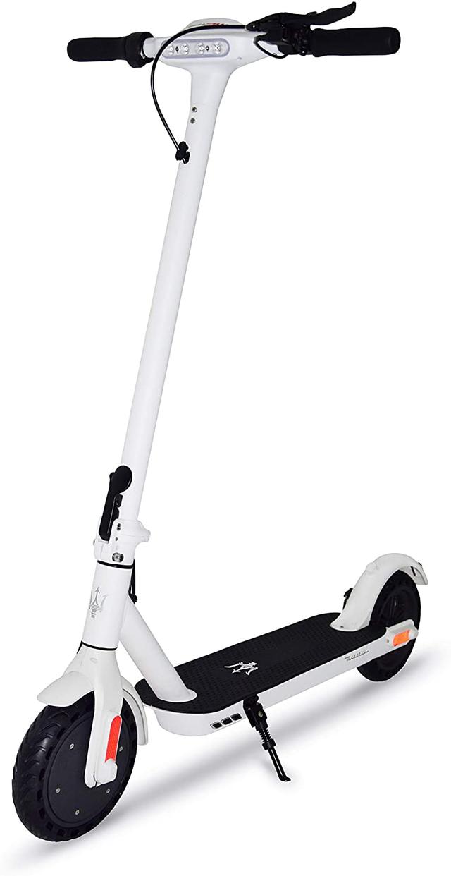 AsiaScooter Maserati e scooter 8 5 folding electric scooter portable compact stylish trendy 250w motor power fast 25kph battery operated lights splash resistant pneumatic tires electronic brake white - SW1hZ2U6NTczODQ=