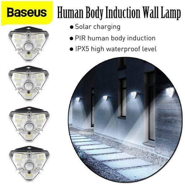 Baseus energy collection series solar energy human body induction wall lamp triangle shape 4 pcs black - SW1hZ2U6Njc0MjA=