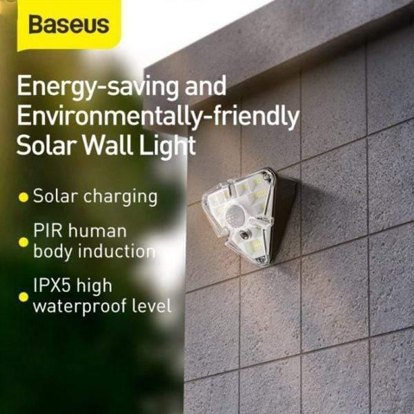 Baseus energy collection series solar energy human body induction wall lamp triangle shape 4 pcs black - SW1hZ2U6Njc0MTg=