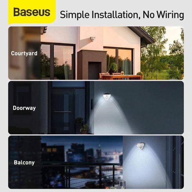 Baseus DGNEN-A01 Energy Collection Series Solar Energy Human Body Induction Wall Lamp-Black - SW1hZ2U6NzQwMTk=