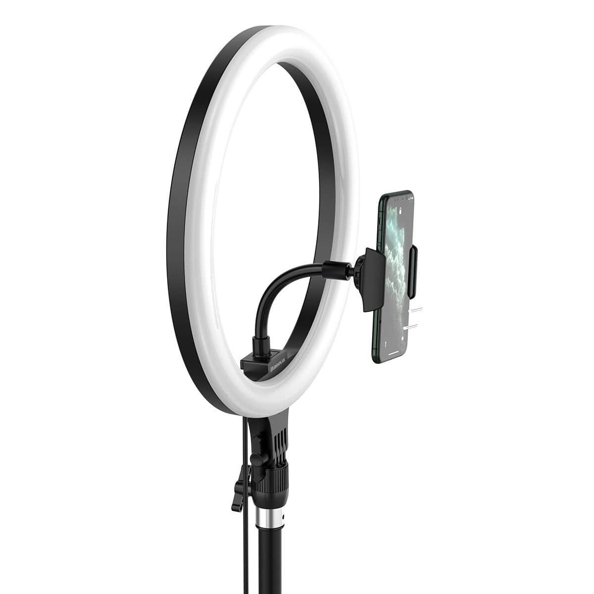 حلقة إضاءة 12 بوصة مع حامل ثلاثي Baseus Live Stream Holder-floor Stand (12-inch Light Ring) – أسود - cG9zdDo3NDc0NA==