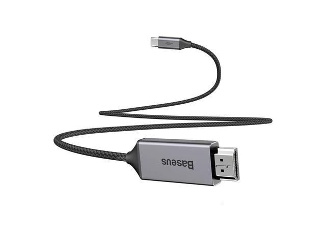 كابل Baseus Video Type-C Male To HDMI Male Adapter Cable 1.8M Space رمادي - SW1hZ2U6NzQ5NDY=