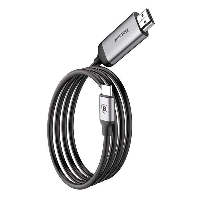 كابل Baseus Video Type-C Male To HDMI Male Adapter Cable 1.8M Space رمادي - SW1hZ2U6NzQ5NDc=