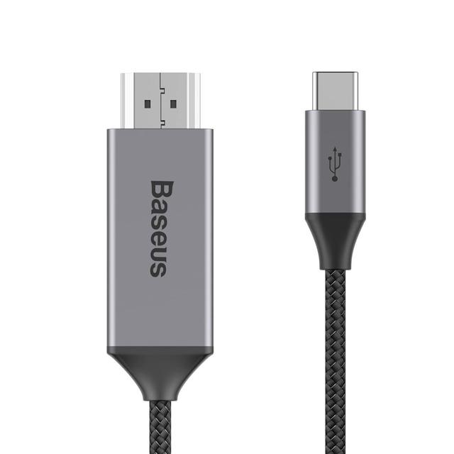 baseus video type c male to hdmi male adapter cable 1 8m space gray - SW1hZ2U6NzQ5NTA=
